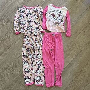 Hello Kitty Pink and White Kids Girls Pajama Sets Size 8